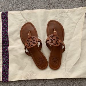 Tori Burch Miller Leather Flip Flops